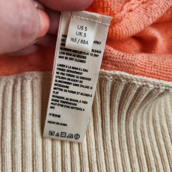 Free People Oversized Orange Peach Polo Sweater Comfy Classic Prep Casual Cute - Picture 10 of 16